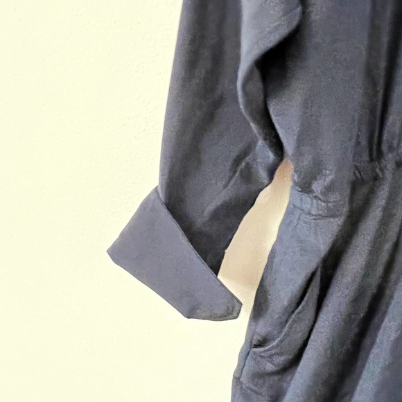 A.L.C. Navy Blue Silk Long Dolman Sleeve Jumpsuit Size 2 EUC - Picture 6 of 8